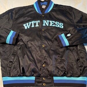 Nike LeBron James Witness Black Satin Embroidered Bomber Jacket . XL , $43